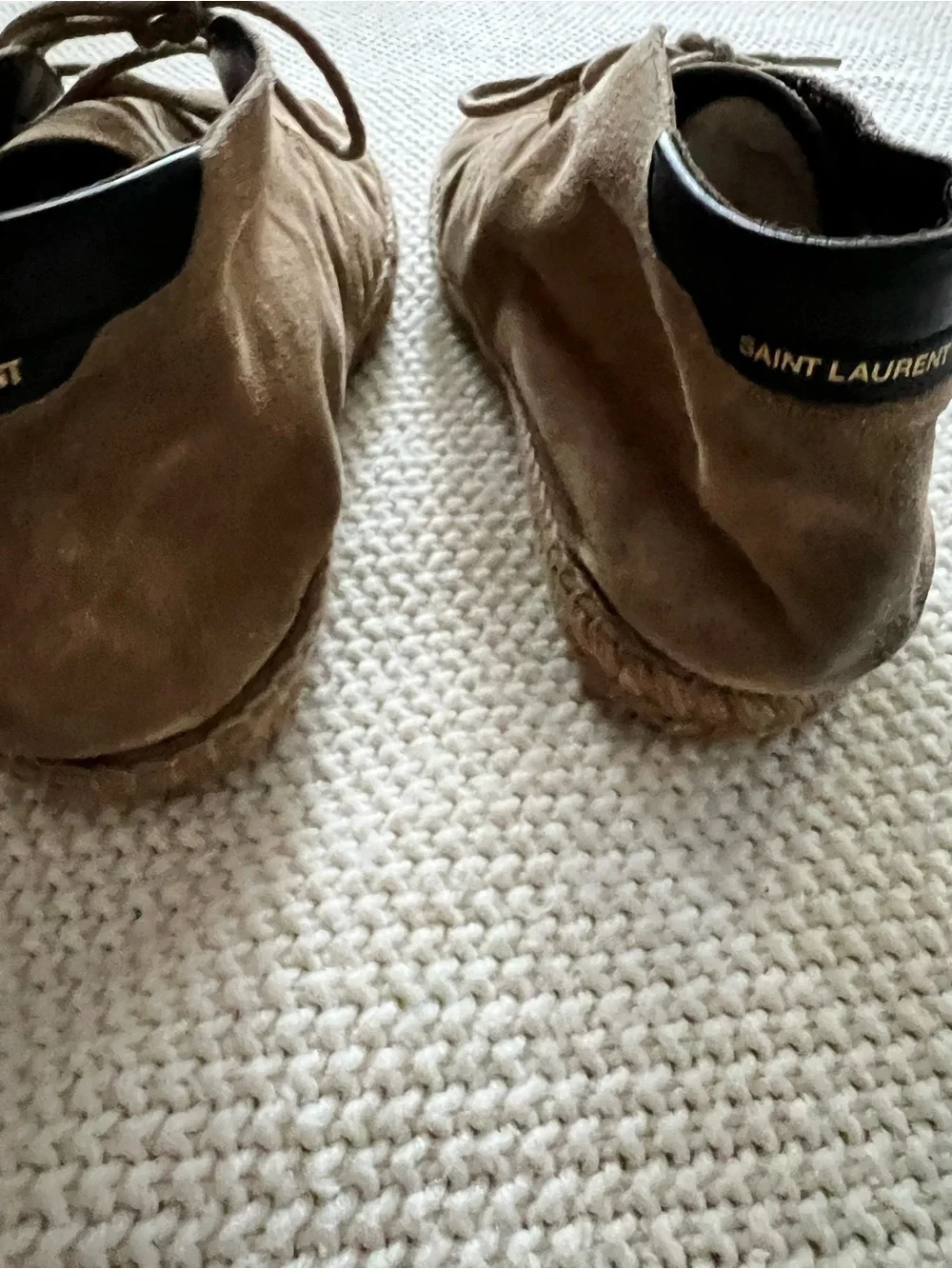 Saint Laurent Brown Suede Chukka Espadrille Boots size eu 40